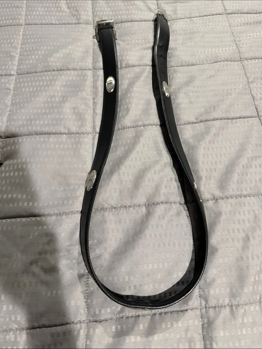 PGA set of 2 Black and Brown 50” Leather Belt set with Silver Oval Accents